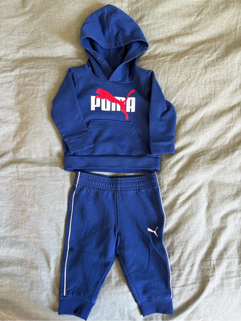 PUMA BABY Blue Hoodie & Jogger Set